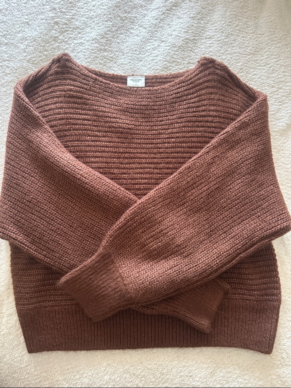 Abercrombie & Fitch Ribbed Scoopneck Sweater - Mauve Brown